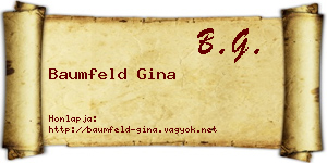 Baumfeld Gina névjegykártya